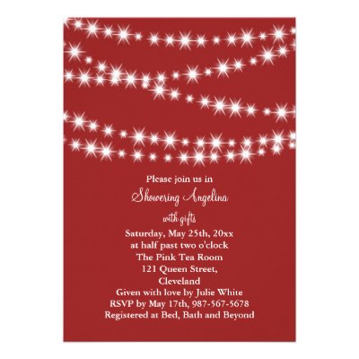 Twinkle Lights Bridal Shower Invitation (red)