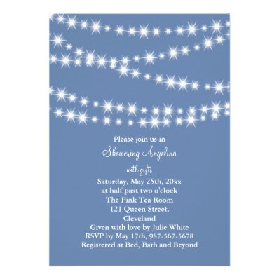 Twinkle Lights Bridal Shower Invite (powder blue)