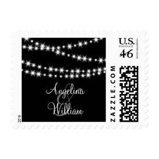 Twinkle Lights Bride and Groom Stamp
