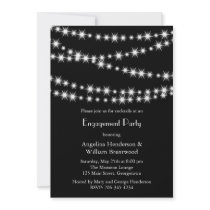 Twinkle Lights Engagement Invitation (black)