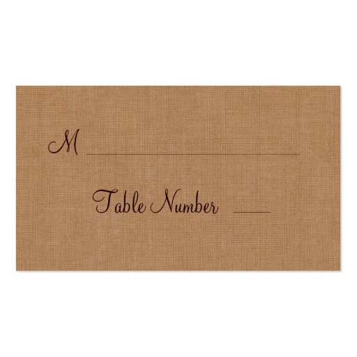 Twinkle Lights on Burlap Place Card Business Card Template (front side)