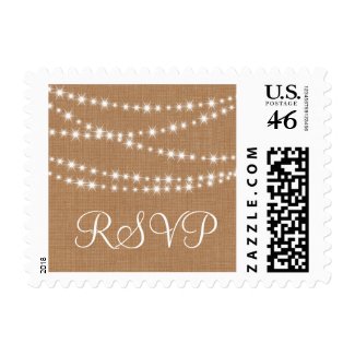 Twinkle Lights on Burlap RSVP Stamp