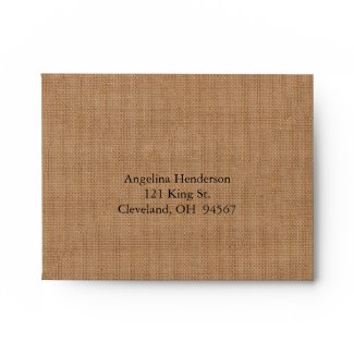 Twinkle Lights RSVP Envelope on burlap