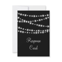 Twinkle Lights RSVP with menu (black) Custom Invite