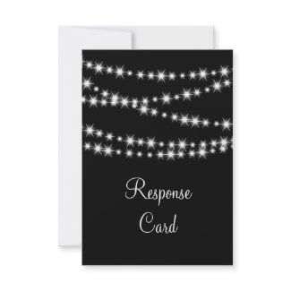 Twinkle Lights RSVP with menu (black) Custom Invite