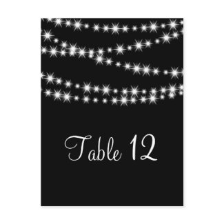 Twinkle Lights Table Number (black) Postcard