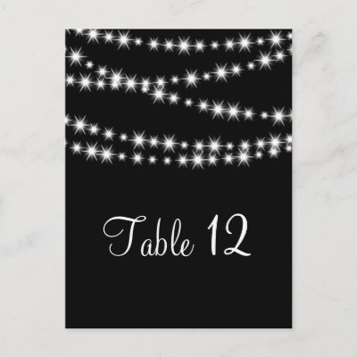 Twinkle Lights Table Number (black) Postcard