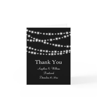 Twinkle Lights Thank You Card (black)