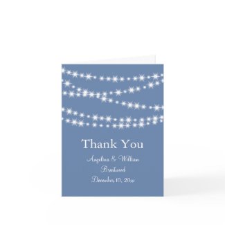 Twinkle Lights Thank You Card (blue)
