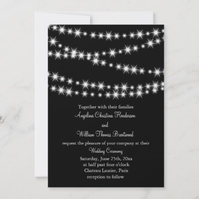 Twinkle Lights Wedding Invitation black by prettyfancyinvites