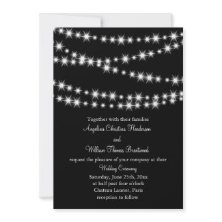 Twinkle Lights Wedding Invitation (black) zazzle_invitation