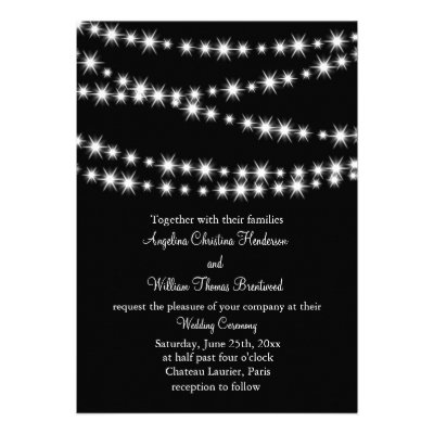 Twinkle Lights Wedding Invitation (black)