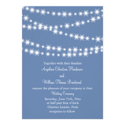 Twinkle Lights Wedding Invitation (powder blue)