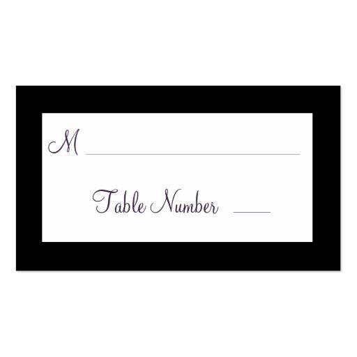 Twinkle Lights Wedding Place Cards (black) Business Card (front side)