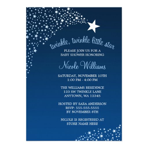 Twinkle Little Shooting Star Baby Shower Invitations