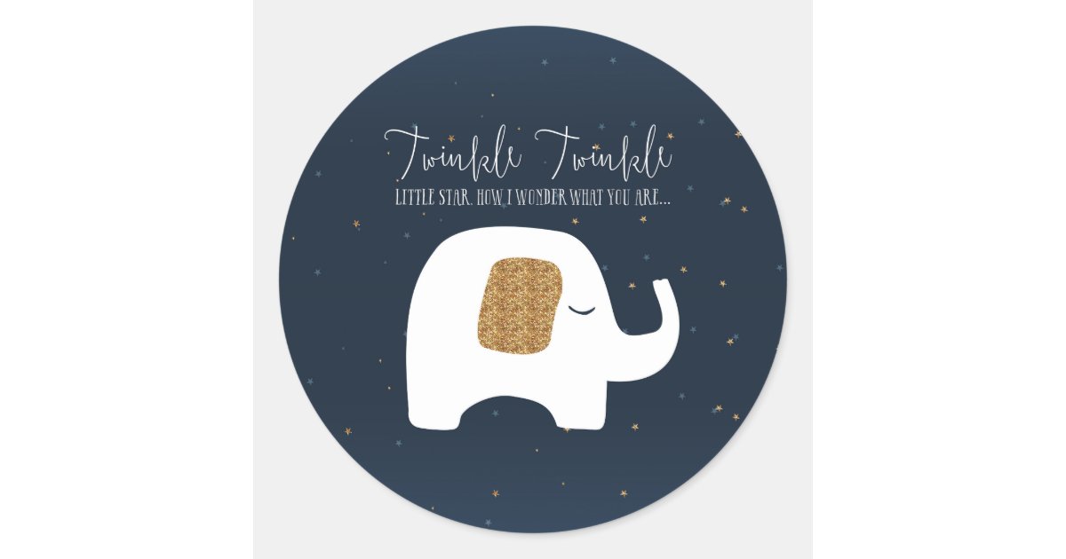 Twinkle Little Star Elephant Baby Shower Stickers Zazzle