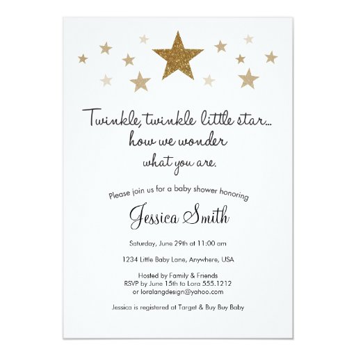 Twinkle Twinkle Little Star Baby Shower Invitation