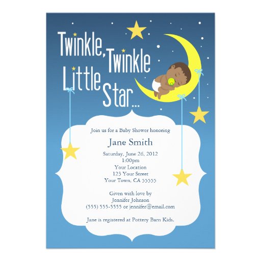 Twinkle Twinkle Little Star Baby Shower Invite
