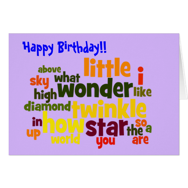 Twinkle, twinkle little star - birthday card Twinkle, twinkle little star - birthday card