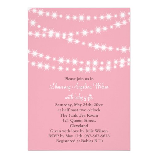 Twinkle Twinkle Little Star Invitation (pink)