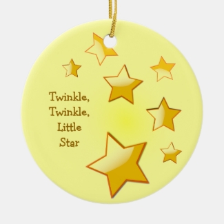 Twinkle, Twinkle, Little Star Yellow Ornament