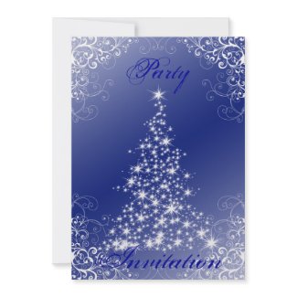 Twinkling Christmas Tree Party Invitation invitation