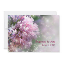 Twinkling Pink Lilacs Wedding Invitation invitations
