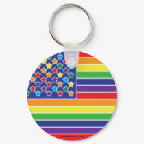 Twinkly Rainbow Flag Key Chain keychains