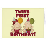 Twins 1st Birthday Boy/Girl T-shirts and Gifts Greeting Cards