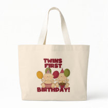 Twins 1st Birthday - Boys T-shirts and Gifts Tote Bags