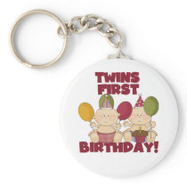 Twins 1st Birthday - Boys T-shirts and Gifts Keychain