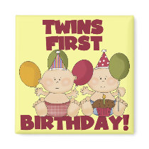Twins 1st Birthday - Boys T-shirts and Gifts Fridge Magnet