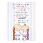 Twins 1st Birthday Invitation Girl & Boy