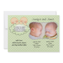 Twins Baby Announcement Cards invitations