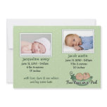 Twins Baby Announcement Cards invitations
