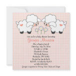 Twins Baby Lambs Baby Shower Invitations Girls