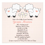 Twins Baby Lambs Baby Shower Invitations Girls