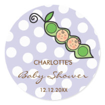 Twins Baby Peas in Pod Baby Shower Label / Sticker