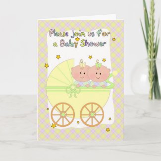Twins Baby Shower - Baby Shower Card For Twins card