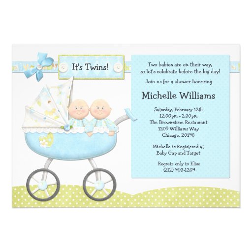 to a twins baby shower with this adorable blue stroller baby shower ...