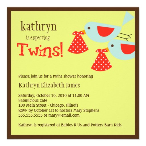 Twins Baby Shower Invitation
