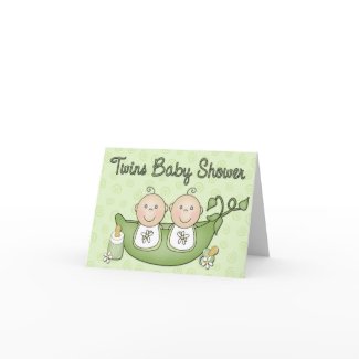 Twins Baby Shower invitation card