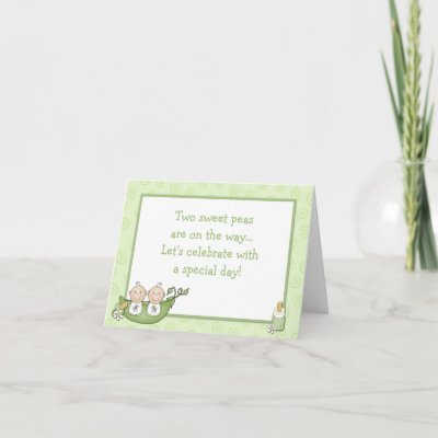 Ecard Baby Shower Invitations on Two Peas In The Pod Baby Shower Invitation  With Three Cute Little