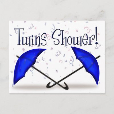 Twin Baby Shower Invitation on Twins Baby Shower Invitation Card Postcard From Zazzle Com