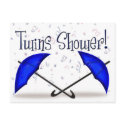 Twins Baby Shower Invitation Card postcards