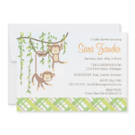 Twins Baby Shower Invitation - Monkeys invitation