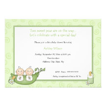 Twins Baby Shower Invitations