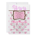 twins baby shower invite elephant cute pink chic invitations