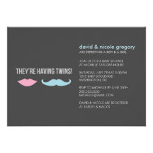Twins Baby Shower Personalized Announcement