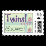 Twins baby shower postage